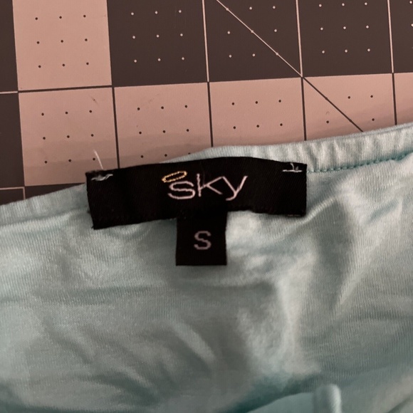 Sky Collection blue tie dye halter maxi Dress w/Turquoise Beading S - Picture 11 of 12